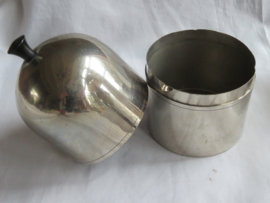 Art Deco zilverkleurige metalen tabakspot