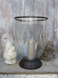 Groot vintage PTMD glazen windlicht - 40 cm hoog
