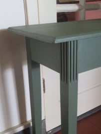 Brocante groene houten sidetable wandtafel - 1.20m breed