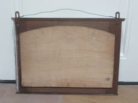 Oude brocante spiegel in houten lijst - 56 x 40 cm