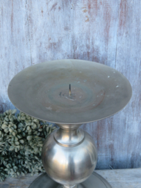 Zeer grote oude zilver metalen kandelaar - 40 cm hoog (prijs per stuk)