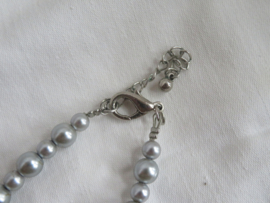 Vintage grijze fantasie parel halsketting