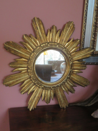 Oude gouden zonnespiegel - Italy 1960 - 45 cm