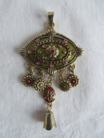 VERKOCHT Vintage goud metalen hanger