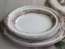 VERKOCHT Antieke ovale terrine op losse onderschaal - Royal Semi Porcelain - Till and Son