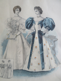 Antieke modeprent La Saison 1896 - 52 x 40 cm