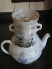 Oude Japanse Kutani porseleinen theepot met zeef
