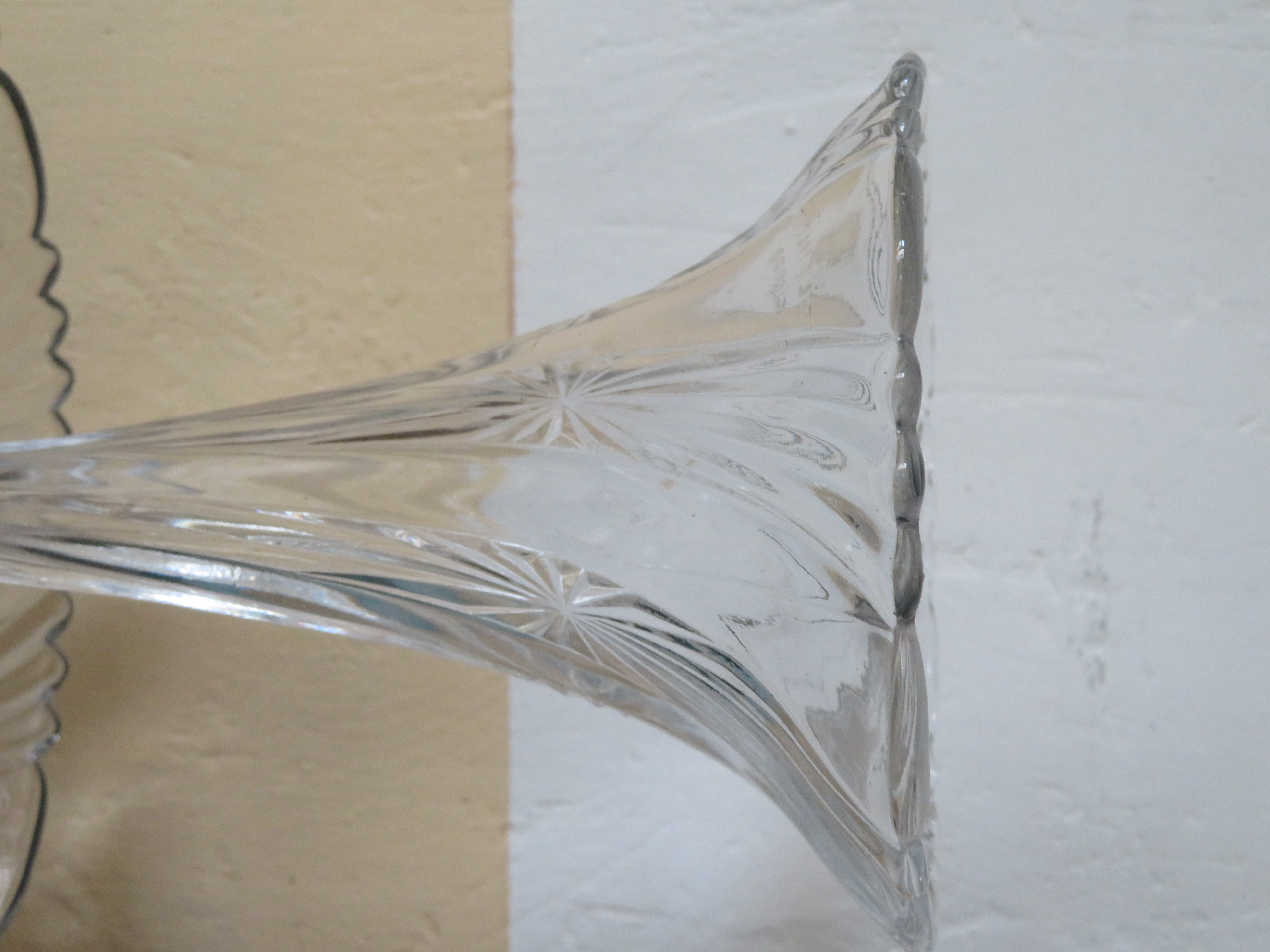 Vintage Frans verzilverd kristallen piece de milieu - tafelstuk - centerpiece