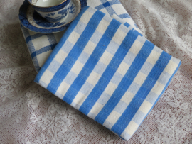 VERKOCHT Oud-hollandse blauw geruite handdoek theedoek