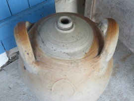 VERKOCHT Grote antieke Franse gres kruik  - 46 cm hoog