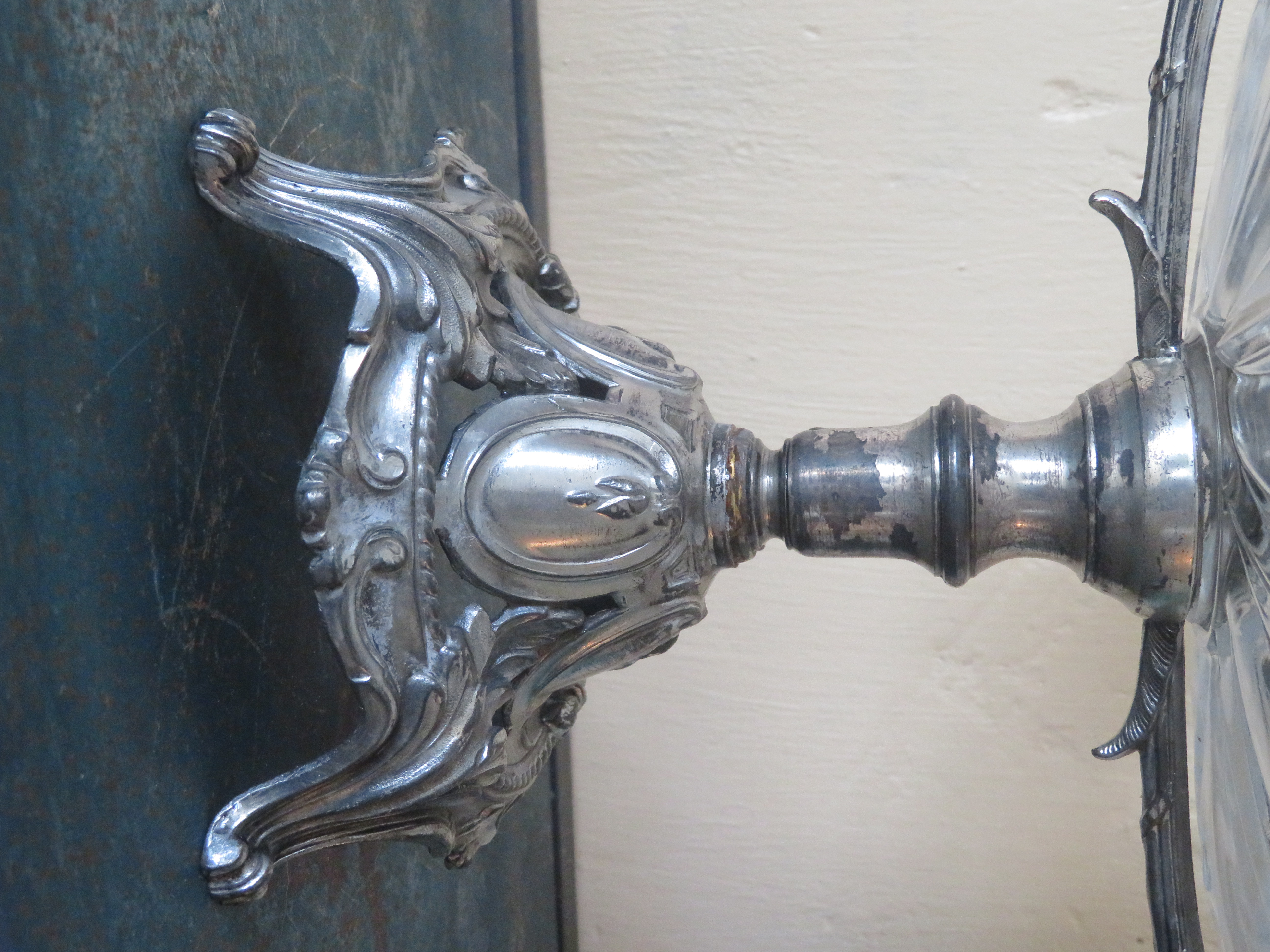 Vintage Frans verzilverd kristallen piece de milieu - tafelstuk - centerpiece