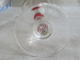 VERKOCHT Vintage Luminarc wijnglazen met rood knopje - set van 2 stuks