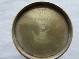 verkocht* Oude Indiase koperen bruidsbeker / lassi beker, rijk gegraveerd