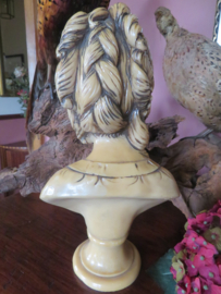 Antieke Franse spekstenen buste vrouw - 35 cm hoog