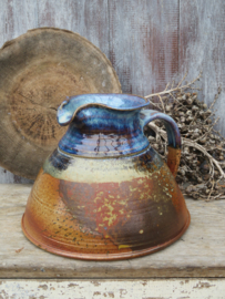 VERKOCHT Oude Franse gres kan blauw zoutglazuur - 17 cm
