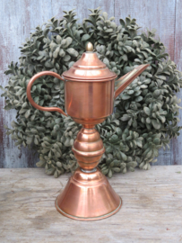 Oude roodkoperen snotneus olielamp
