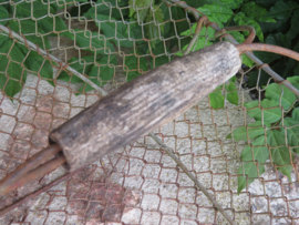 Oude Franse metalen plukmand oogstmand draadmand