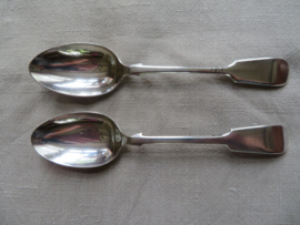 Set van 2 Sheffield verzilverde soeplepels / dessertlepels 18 cm