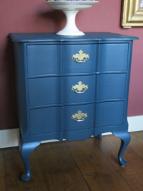 VERKOCHT Oud donkerblauw ladekastje ladenkast ladekast