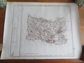 Antieke Franse landkaart Departement de l'Oise uit 1790 - geschept papier met watermerk