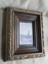 VERKOCHT Vintage zware houten fotolijst - 26 x 20 cm