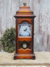 Vintage Franse staande klok in houten kast - 45 cm hoog