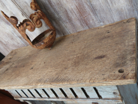 verkocht* Antieke Franse houten kapstok keukenrek