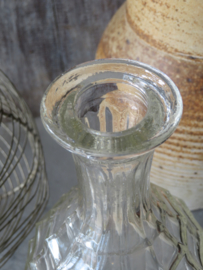 VERKOCHT Oude Franse glazen karaf vaas