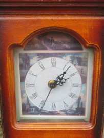 Vintage Franse staande klok in houten kast - 45 cm hoog