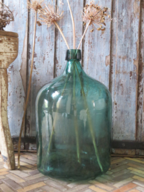Oude Franse groene glazen gistfles - 42 cm hoog, 10 liter