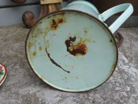 VERKOCHT Emaille mintgroene koffiepot
