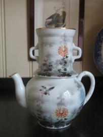 Oude Japanse Kutani porseleinen theepot met zeef