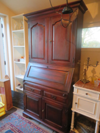 VERKOCHT Teakhouten secretaire kast