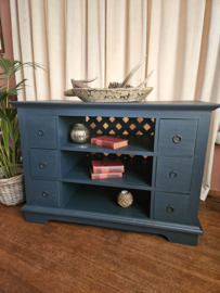 Brocante blauwe ladekast 