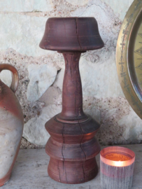 Antieke Franse houten kandelaar baluster - 37 cm hoog