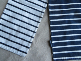 VERKOCHT Vintage sjaal Human Nature wit en blauw gestreept - 150 x 15 cm