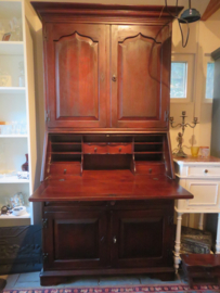 VERKOCHT Teakhouten secretaire kast