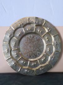Oud Marokkaans koperen dienblad schaal - 35 cm