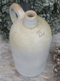 VERKOCHT Oude Franse gres kruik 2 liter - 25 cm hoog