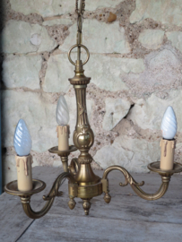 Oude Franse bronzen hanglamp kroonluchter - 3-lichts