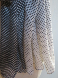 Vintage lange sjaal zwartwit genopt - 185 x 70 cm