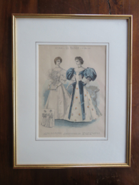 Antieke modeprent La Saison 1896 - 52 x 40 cm