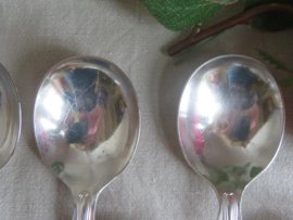 Oude verzilverde bouillonlepels - Sheffield King's Pattern - set van 8