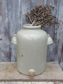 VERKOCHT Grote zware oude Franse gres azijnpot - 40 cm