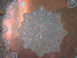 Oud Marokkaans roodkoperen dienblad schaal - 34,5 cm