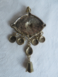 VERKOCHT Vintage goud metalen hanger