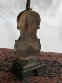 VERKOCHT Miniatuur bronsmetalen viool (puntenslijper)