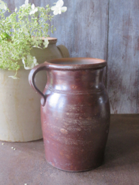 Oude Franse bruine greskan grespot - 23 cm (artikelnr. 120)