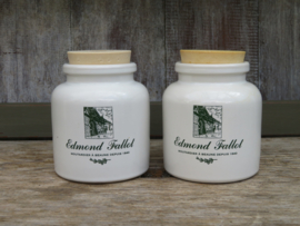 VERKOCHT Vintage aardewerk mosterdpotje met kurk, Edmond Fallot
