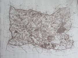 Antieke Franse landkaart Departement de l'Oise uit 1790 - geschept papier met watermerk